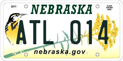 NE license plate ATL014