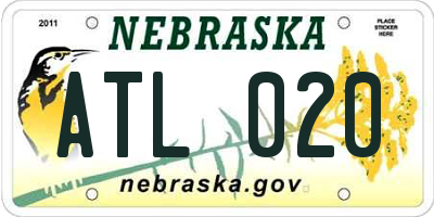 NE license plate ATL020