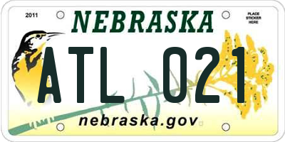 NE license plate ATL021