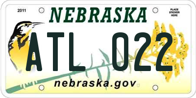 NE license plate ATL022