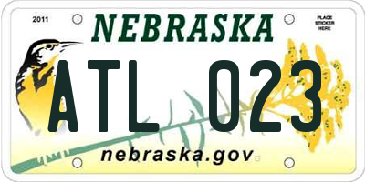 NE license plate ATL023