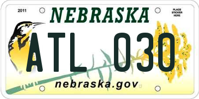 NE license plate ATL030
