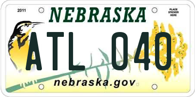 NE license plate ATL040