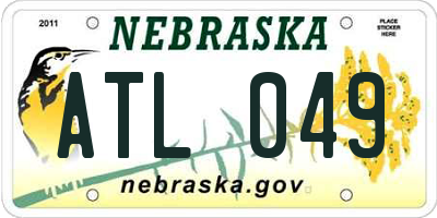 NE license plate ATL049
