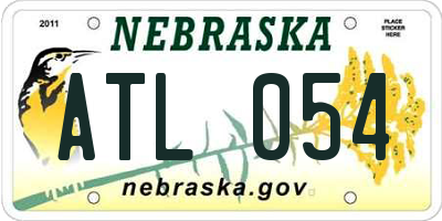 NE license plate ATL054