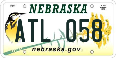 NE license plate ATL058