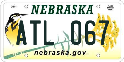 NE license plate ATL067