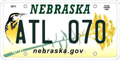 NE license plate ATL070