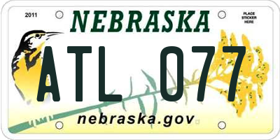NE license plate ATL077