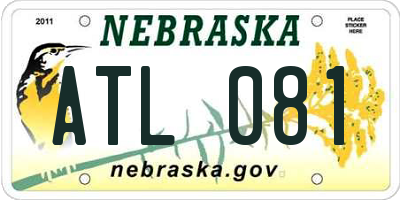 NE license plate ATL081