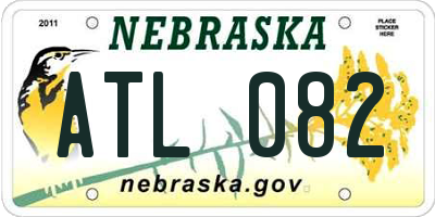 NE license plate ATL082
