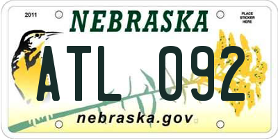 NE license plate ATL092