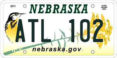 NE license plate ATL102
