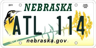 NE license plate ATL114