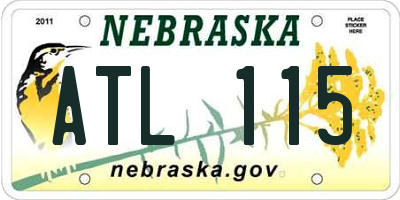 NE license plate ATL115