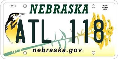 NE license plate ATL118