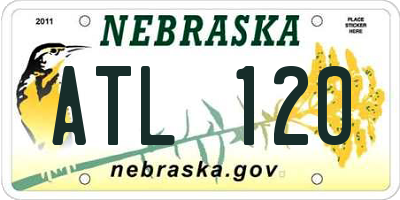 NE license plate ATL120