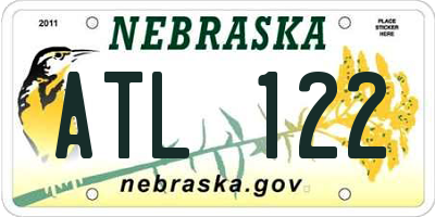 NE license plate ATL122