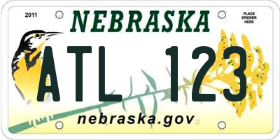 NE license plate ATL123