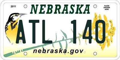 NE license plate ATL140