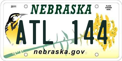 NE license plate ATL144