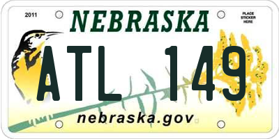 NE license plate ATL149