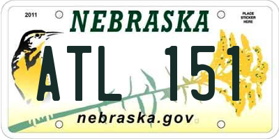 NE license plate ATL151