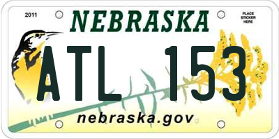 NE license plate ATL153