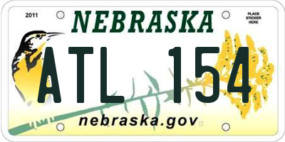 NE license plate ATL154