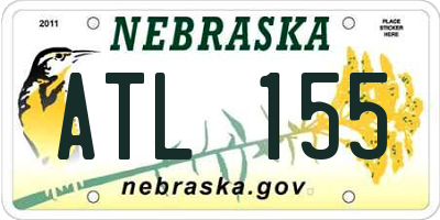 NE license plate ATL155
