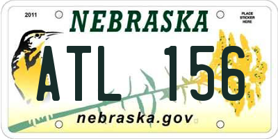 NE license plate ATL156