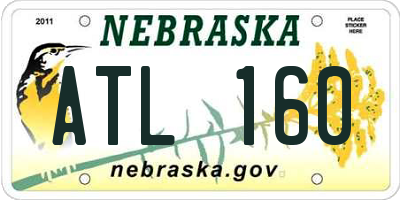 NE license plate ATL160