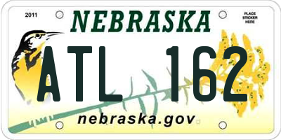 NE license plate ATL162