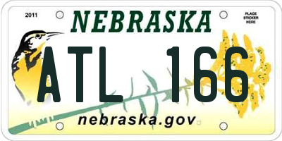 NE license plate ATL166