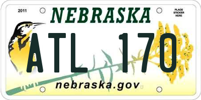 NE license plate ATL170