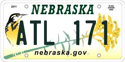 NE license plate ATL171