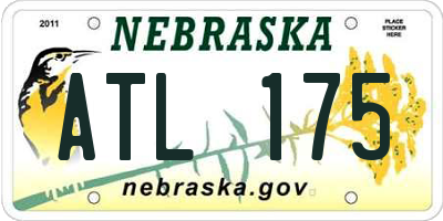 NE license plate ATL175