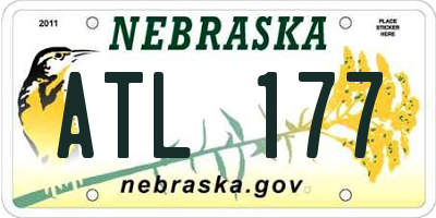 NE license plate ATL177