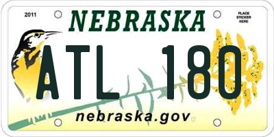 NE license plate ATL180