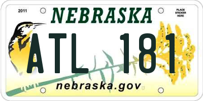 NE license plate ATL181