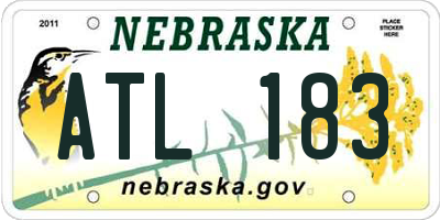 NE license plate ATL183