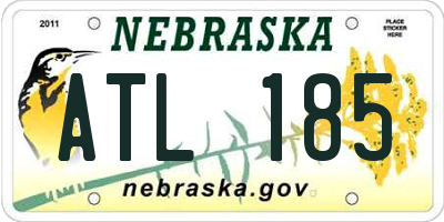 NE license plate ATL185