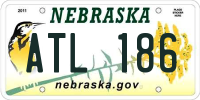 NE license plate ATL186