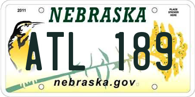 NE license plate ATL189