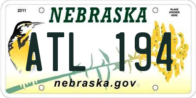 NE license plate ATL194