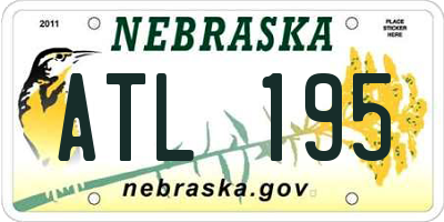 NE license plate ATL195