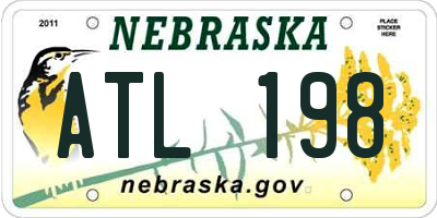 NE license plate ATL198