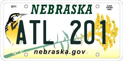 NE license plate ATL201