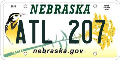 NE license plate ATL207