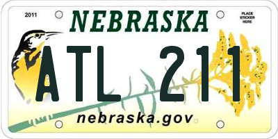 NE license plate ATL211